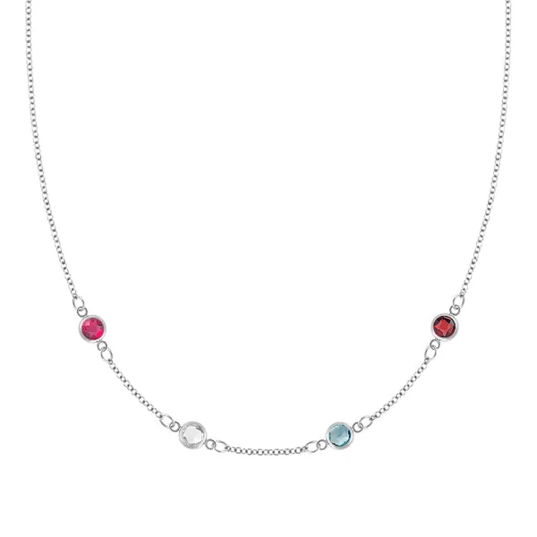 Personalized Classic 4 Birthstone Necklace in 14k Gold sold by Haverhill