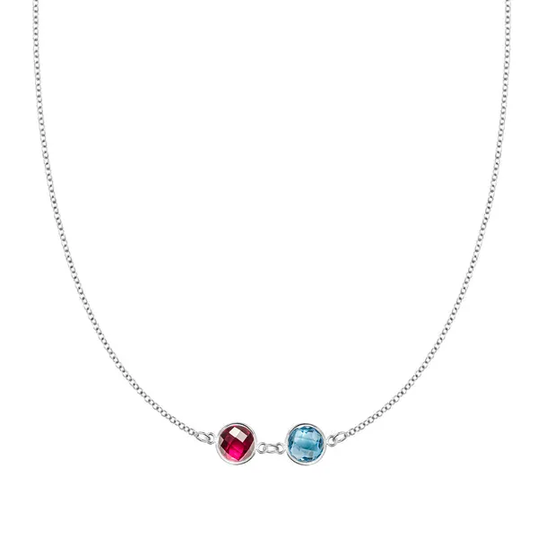 Personalized Grand 2 Connected Birthstone Necklace in 14k Gold sold by Haverhill