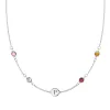 Personalized 1 Letter & 4 Classic Birthstone Necklace in 14k Gold (Double Spacing) sold by Haverhill