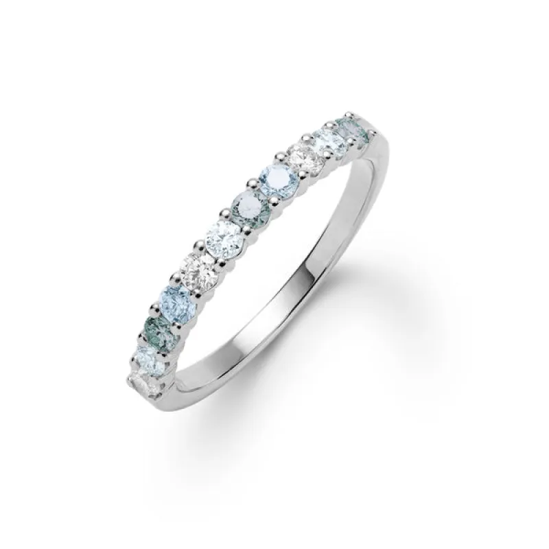 Personalized Rosecliff Birthstone Stackable Ring in 14k Gold sold by Haverhill