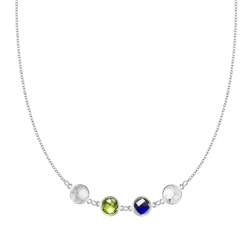 Personalized Grand 4 Connected Birthstone Necklace in 14k Gold sold by Haverhill