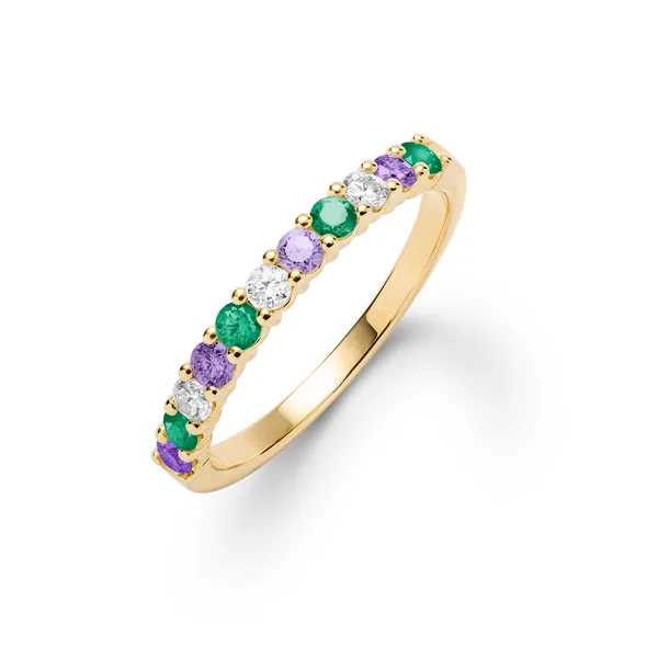 Personalized Rosecliff Birthstone Stackable Ring in 14k Gold sold by Haverhill