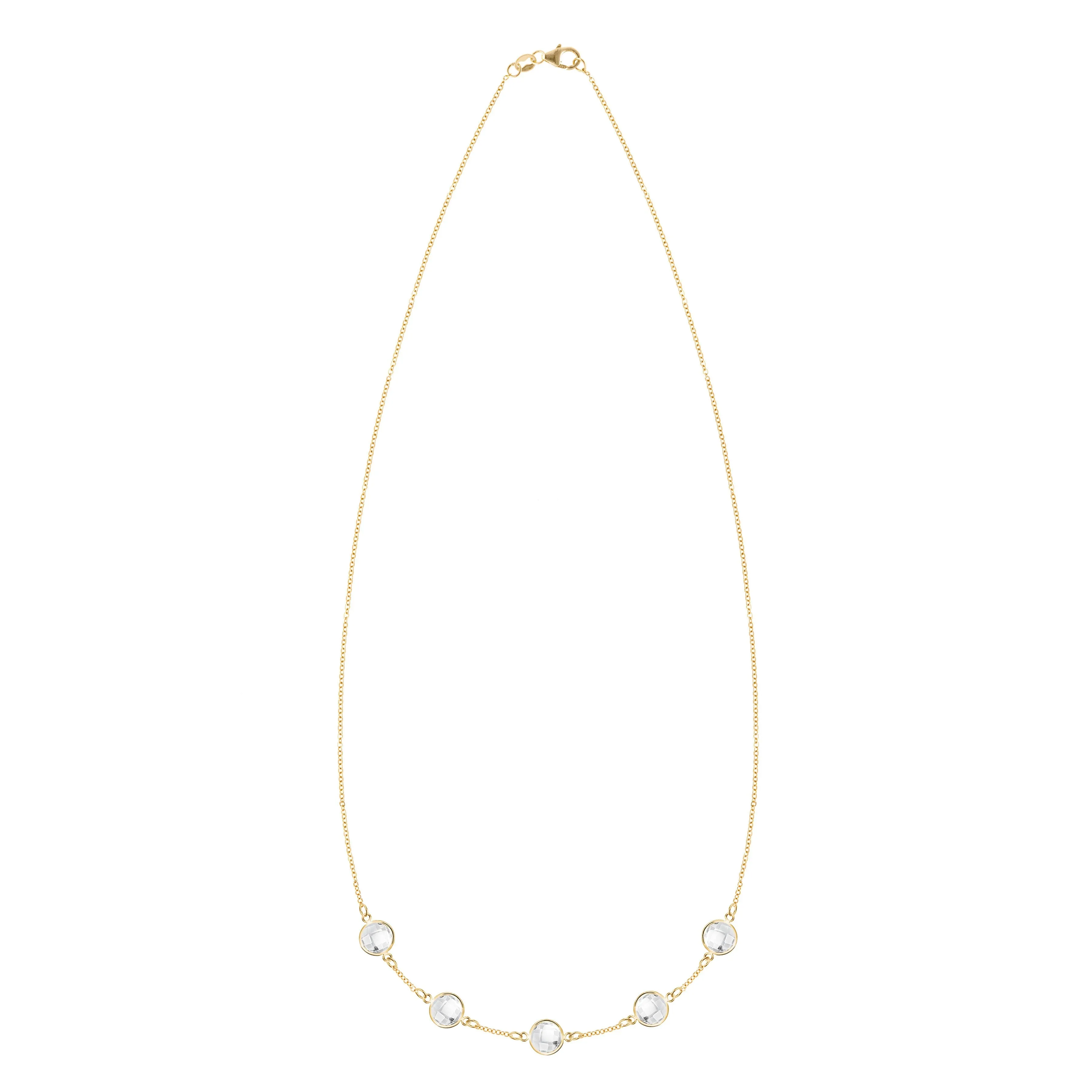 Personalized Grand 5 Birthstone Necklace in 14k Gold sold by Haverhill product image thumbnail 4