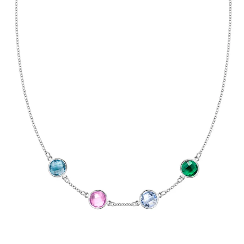 Personalized Grand 4 Birthstone Necklace in 14k Gold sold by Haverhill