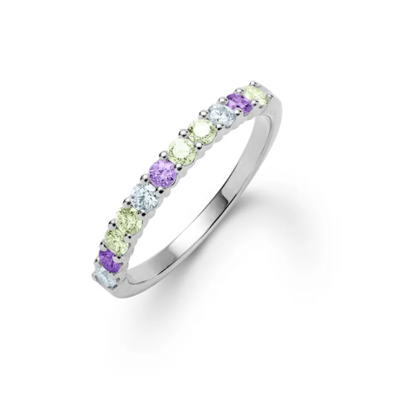 Personalized Rosecliff Birthstone Stackable Ring in 14k Gold sold by Haverhill
