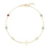Personalized Bayberry Birthstone Cross Bracelet in 14k Gold sold by Haverhill