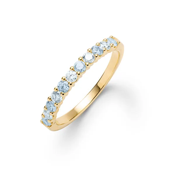 Personalized Rosecliff Birthstone Stackable Ring in 14k Gold sold by Haverhill