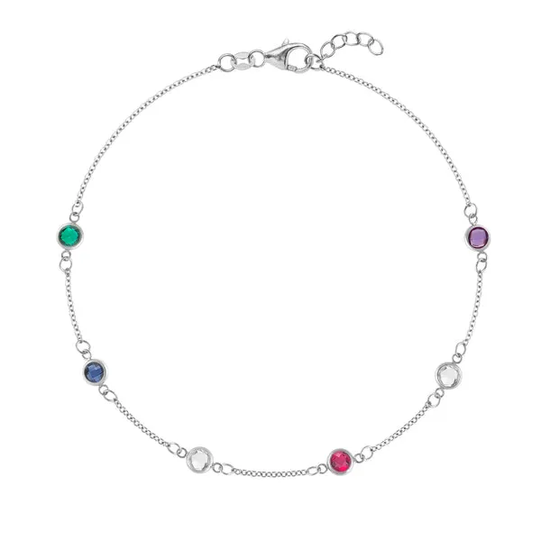 Personalized Classic 6 Birthstone Bracelet in 14k Gold sold by Haverhill