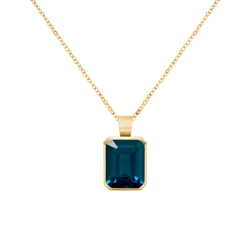 Warren Atlantic Blue Topaz Pendant in 14k Gold (December) sold by Haverhill