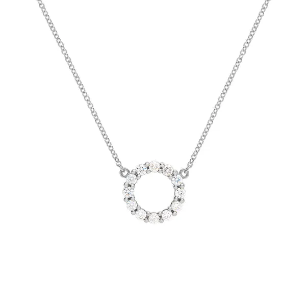 Personalized Rosecliff Small Circle Birthstone Necklace in 14k Gold sold by Haverhill