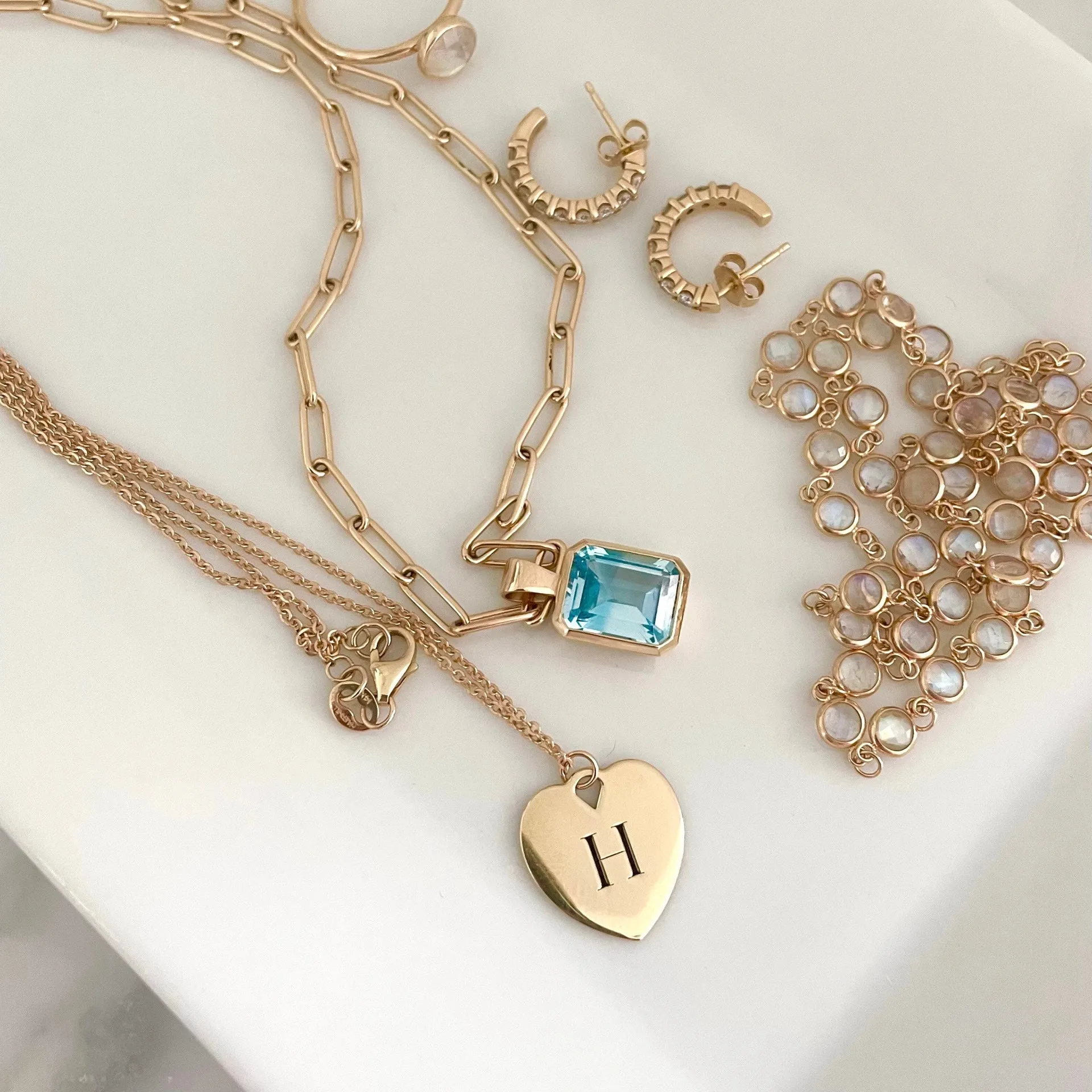 Engravable Flat Heart Pendant with Classic Chain in 14k Gold sold by Haverhill product image thumbnail 3