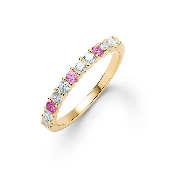 Personalized Rosecliff Birthstone Stackable Ring in 14k Gold sold by Haverhill