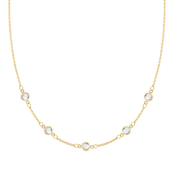 Personalized Classic 5 Birthstone Necklace in 14k Gold sold by Haverhill