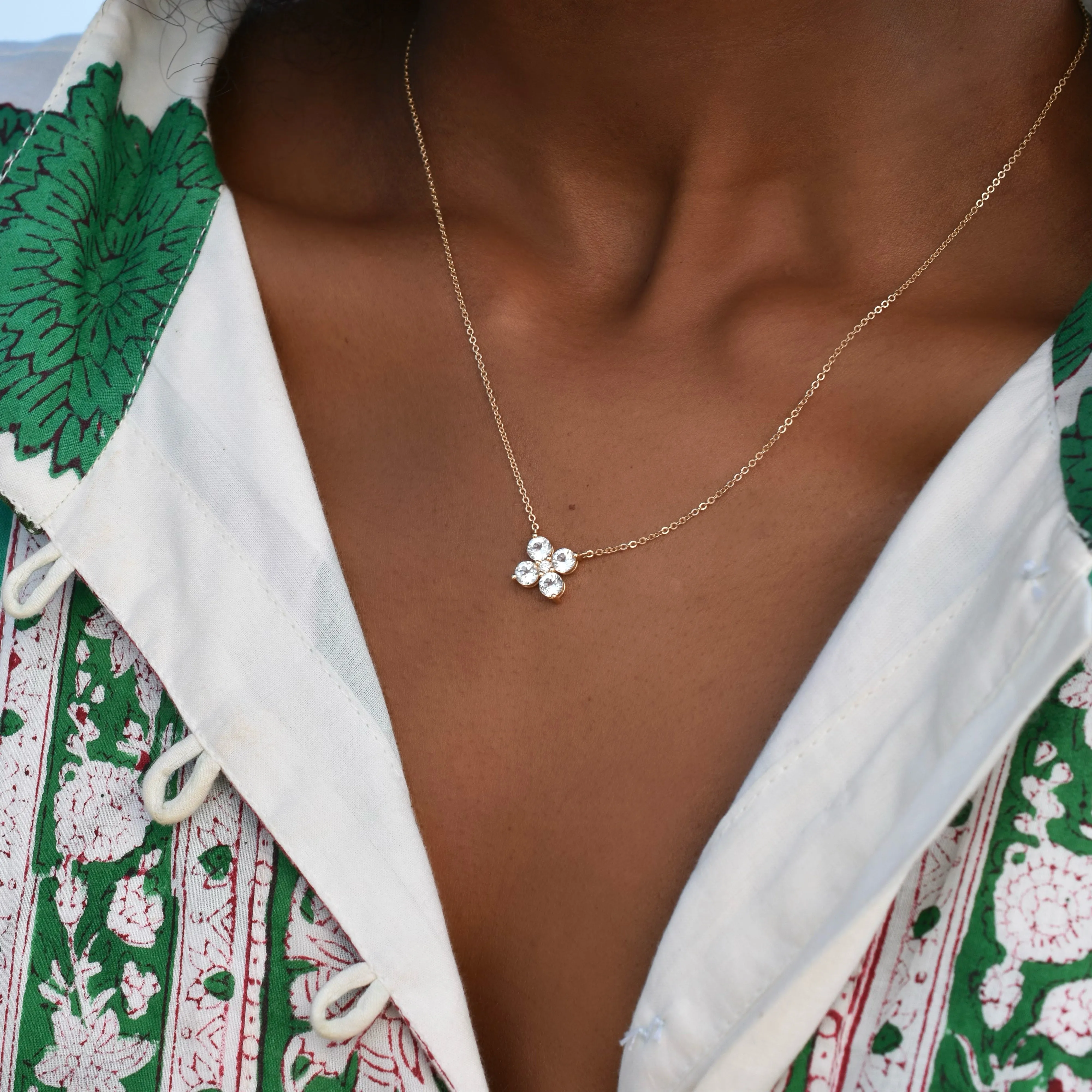 Personalized Greenwich 4 Birthstone & Diamond Necklace in 14k Gold sold by Haverhill product image thumbnail 2