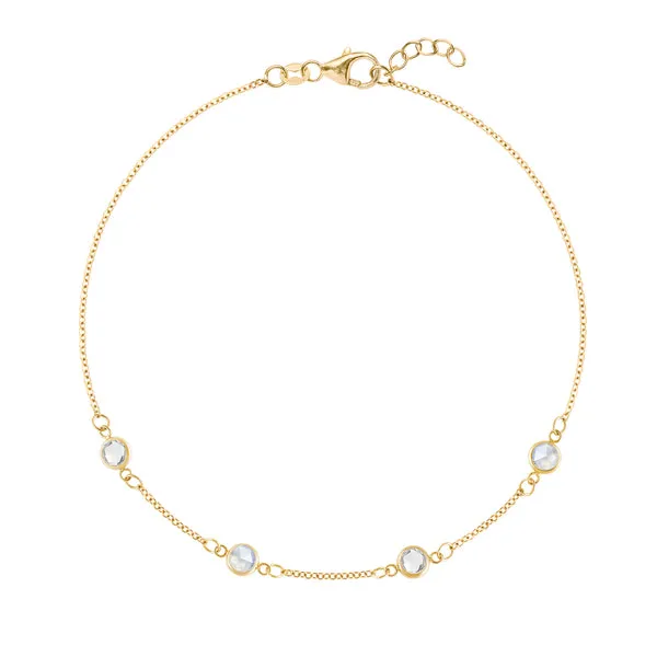 Personalized Classic 4 Birthstone Bracelet in 14k Gold sold by Haverhill