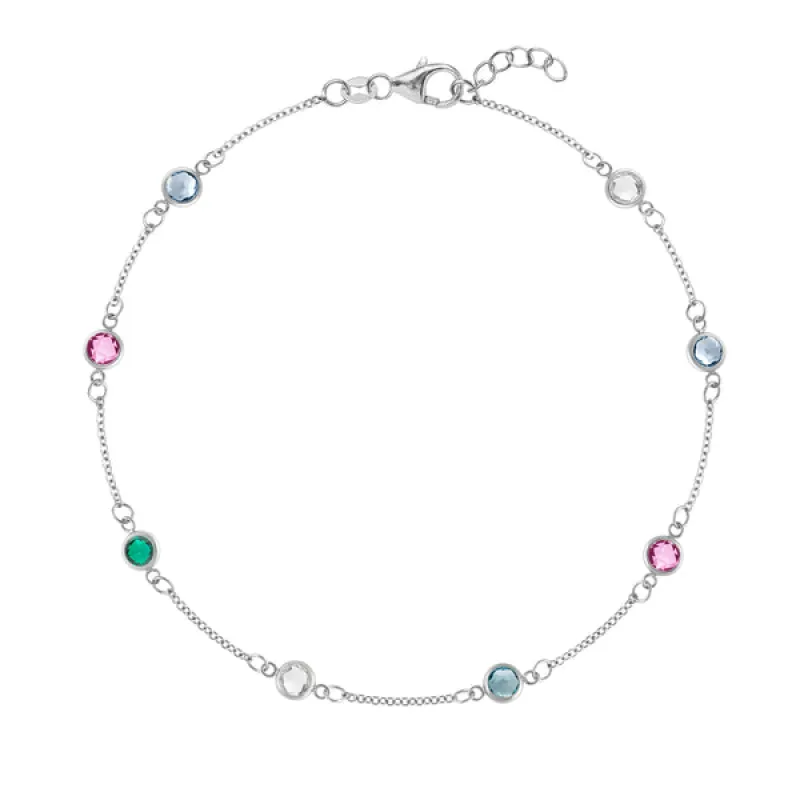 Personalized Classic 8 Birthstone Bracelet in 14k Gold sold by Haverhill