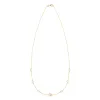 Personalized Classic 1 Letter & 6 Birthstone Necklace in 14k Gold (Double Spacing) sold by Haverhill