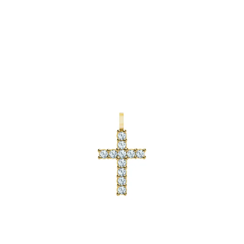Rosecliff Cross Aquamarine Pendant in 14k Gold (March) sold by Haverhill