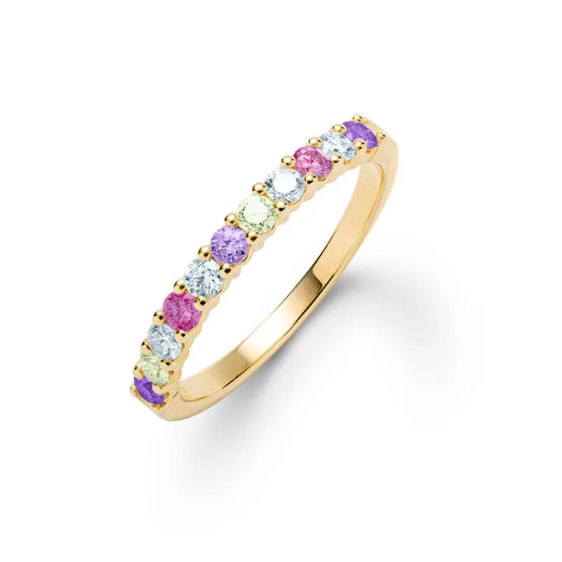 Personalized Rosecliff Birthstone Stackable Ring in 14k Gold sold by Haverhill