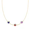 Personalized Grand 3 Birthstone Necklace in 14k Gold sold by Haverhill