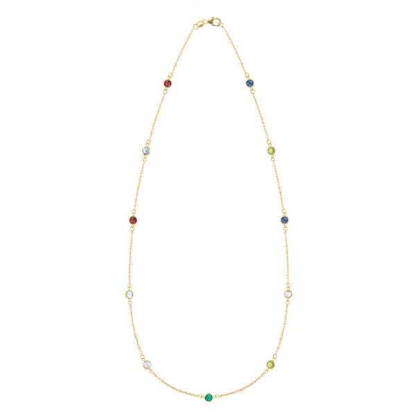 Personalized Bayberry 11 Birthstone Necklace in 14k Gold sold by Haverhill