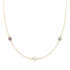 Personalized Classic 3 Birthstone Necklace in 14k Gold sold by Haverhill