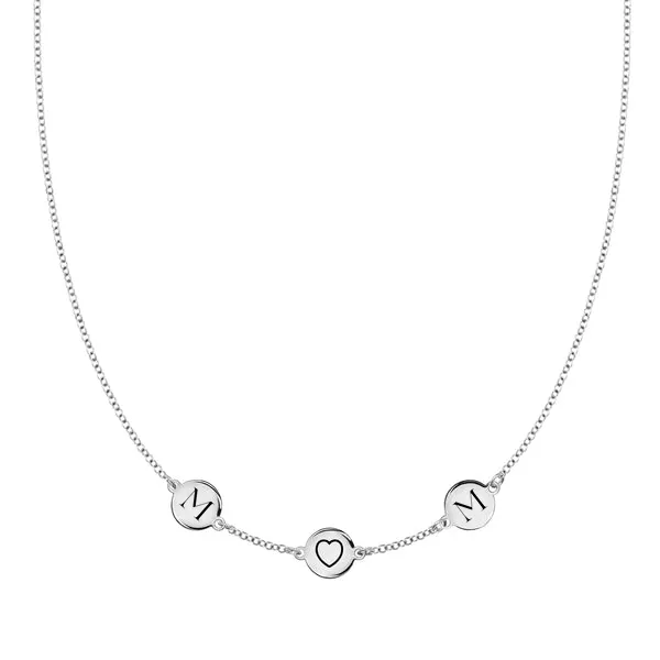 Personalized Heart Disc & 2 Letter Necklace in 14k Gold sold by Haverhill