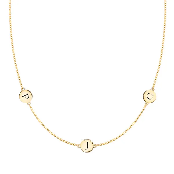 Personalized 3 Letter Necklace in 14k Gold (Double Spacing) sold by Haverhill