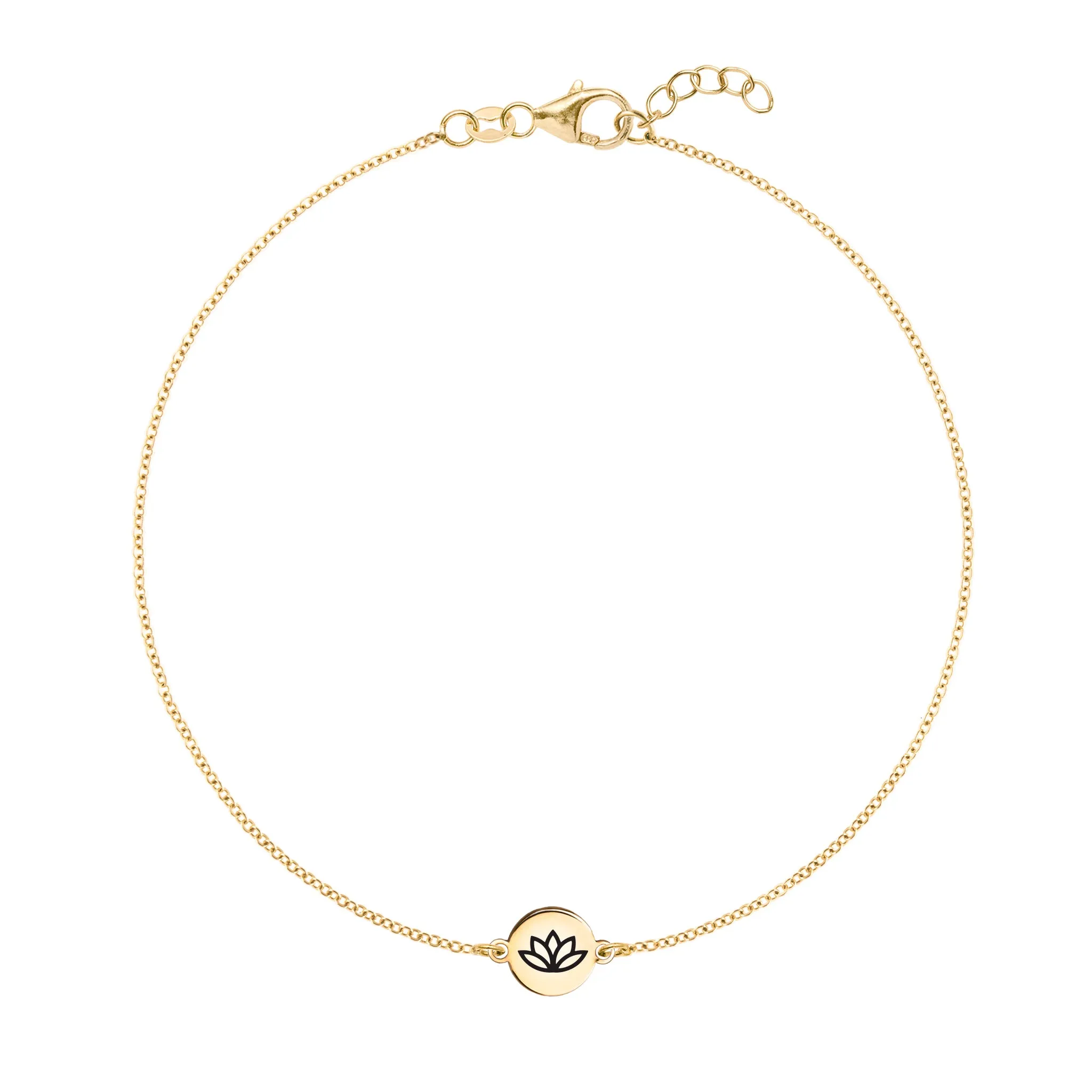 Lotus Disc Bracelet in 14k Gold sold by Haverhill