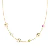 Personalized Classic 3 Letter & 3 Birthstone Necklace in 14k Gold (Single Spacing) sold by Haverhill