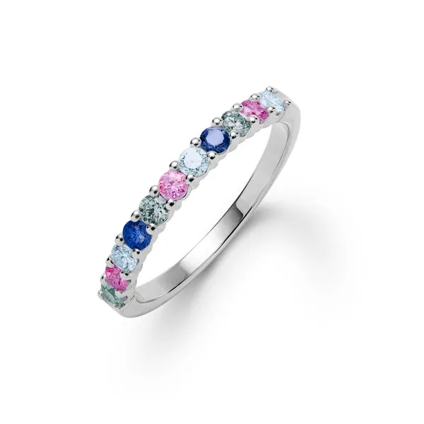 Personalized Rosecliff Birthstone Stackable Ring in 14k Gold sold by Haverhill
