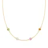 Personalized Classic 4 Birthstone Necklace in 14k Gold sold by Haverhill