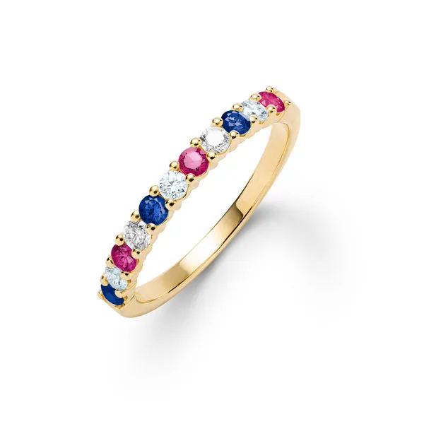 Personalized Rosecliff Birthstone Stackable Ring in 14k Gold sold by Haverhill