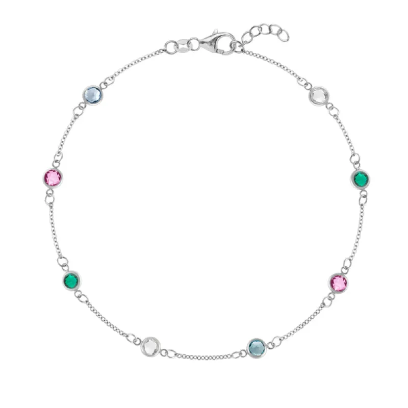 Personalized Classic 8 Birthstone Bracelet in 14k Gold sold by Haverhill