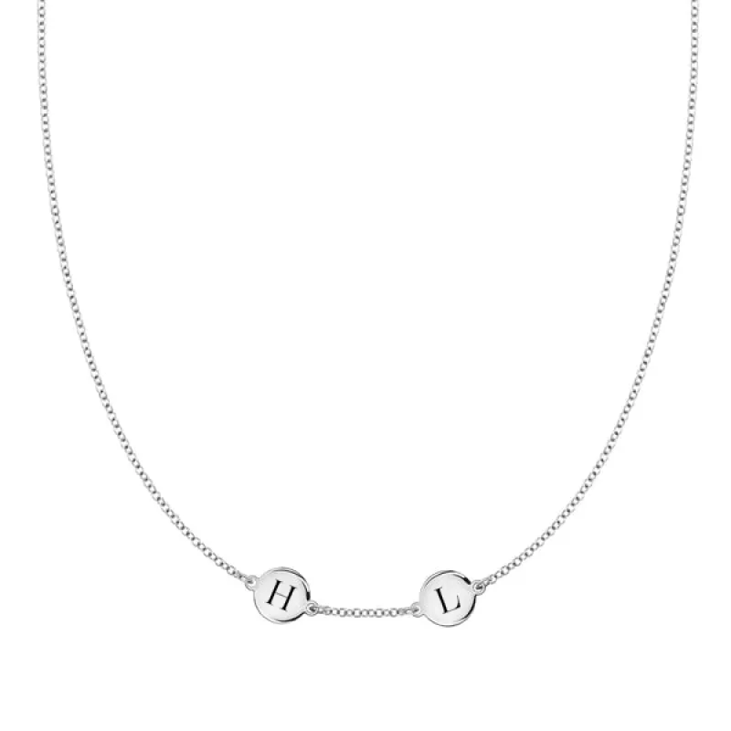 Personalized 2 Letter Necklace in 14k Gold (Single Spacing) sold by Haverhill