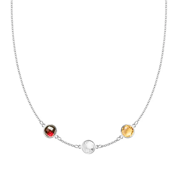 Personalized Grand 3 Birthstone Necklace in 14k Gold sold by Haverhill