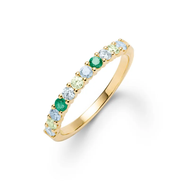 Personalized Rosecliff Birthstone Stackable Ring in 14k Gold sold by Haverhill