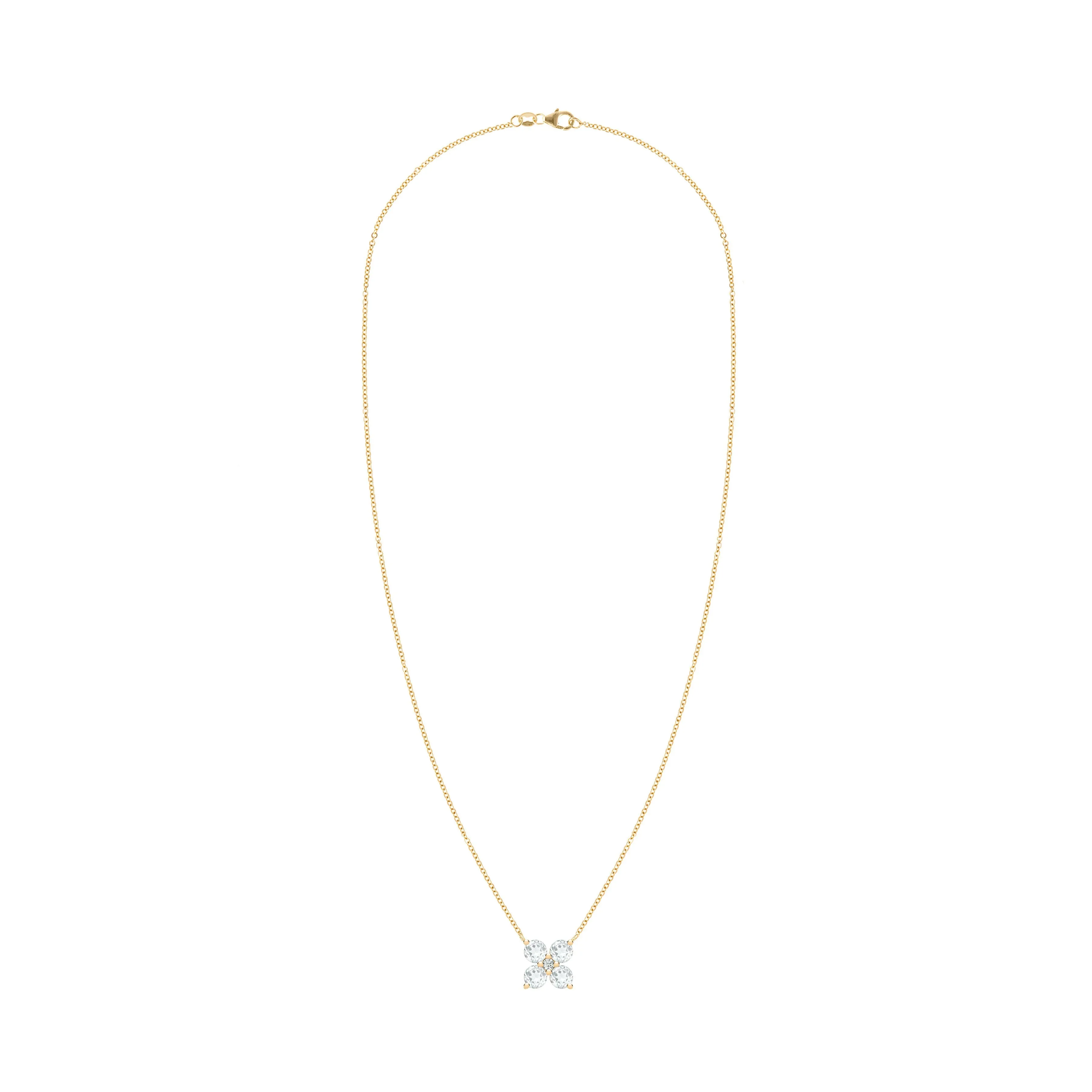 Personalized Greenwich 4 Birthstone & Diamond Necklace in 14k Gold sold by Haverhill product image thumbnail 4