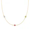 Personalized Classic 3 Birthstone Necklace in 14k Gold sold by Haverhill
