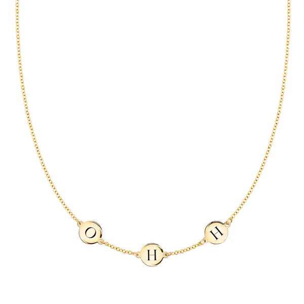 Personalized 3 Letter Necklace in 14k Gold (Single Spacing) sold by Haverhill