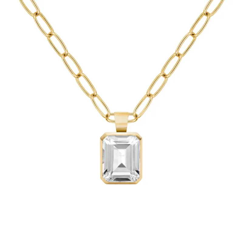 Warren White Topaz Pendant in 14k Gold (April) sold by Haverhill