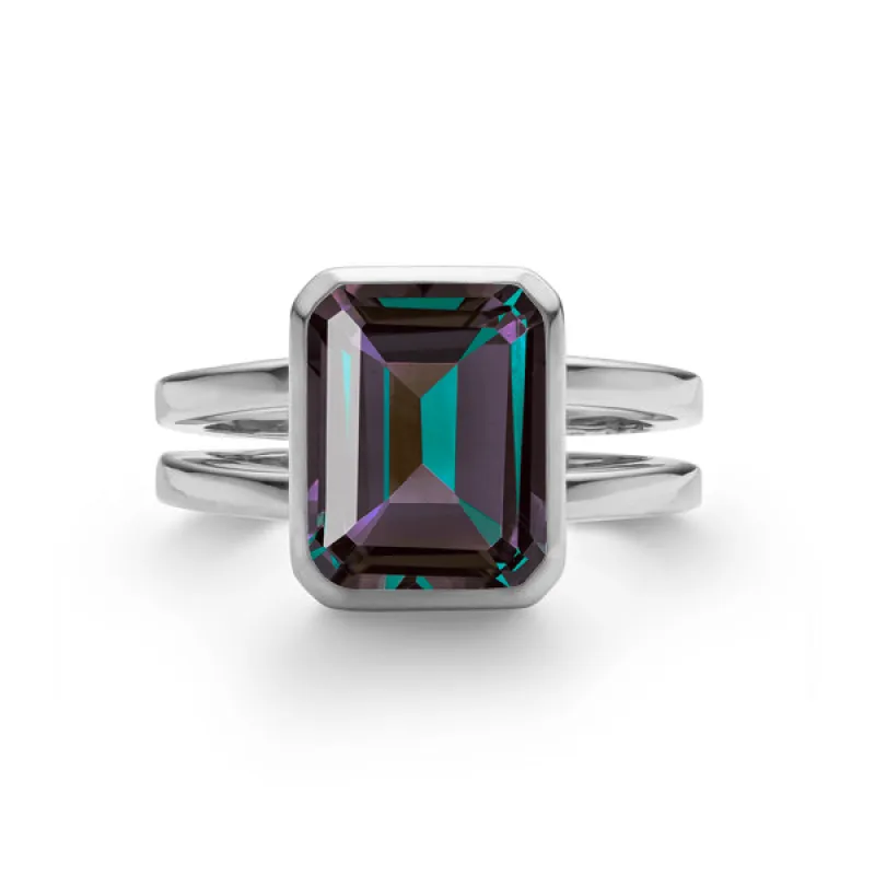 Personalized Warren Vertical Birthstone Ring in 14k Gold sold by Haverhill