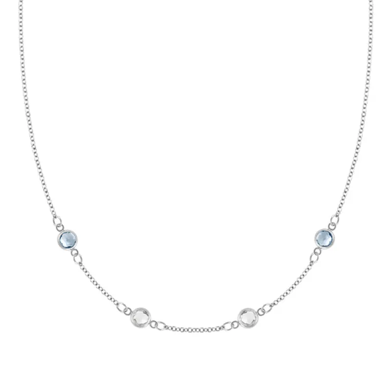 Personalized Classic 4 Birthstone Necklace in 14k Gold sold by Haverhill