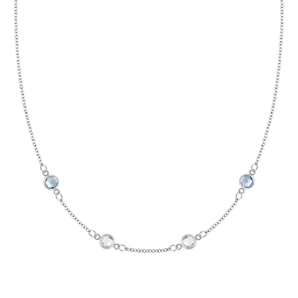 Personalized Classic 4 Birthstone Necklace in 14k Gold sold by Haverhill