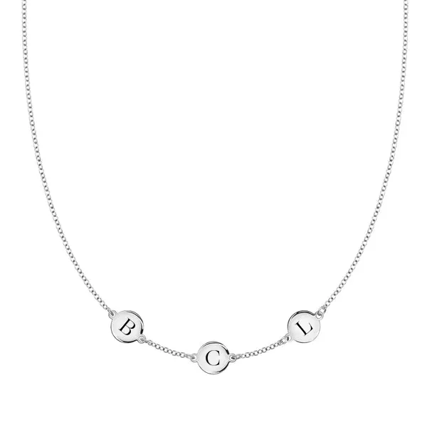 Personalized 3 Letter Necklace in 14k Gold (Single Spacing) sold by Haverhill
