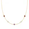 Personalized Classic 5 Birthstone Necklace in 14k Gold sold by Haverhill