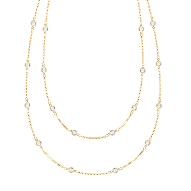 Personalized Bayberry Birthstone Long Necklace in 14k Gold sold by Haverhill