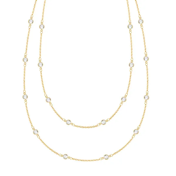 Personalized Bayberry Birthstone Long Necklace in 14k Gold sold by Haverhill