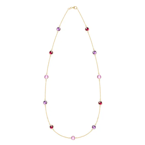 Personalized Bayberry Grand 11 Birthstone Necklace in 14k Gold sold by Haverhill