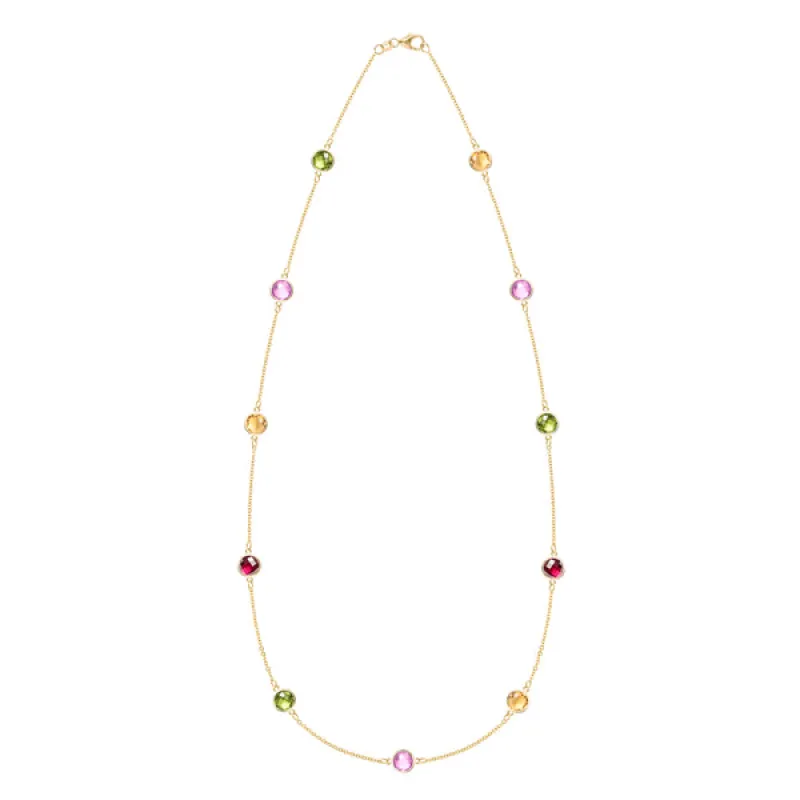 Personalized Bayberry Grand 11 Birthstone Necklace in 14k Gold sold by Haverhill